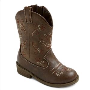 Cat & Jack Brown Leather Cowboy Boots